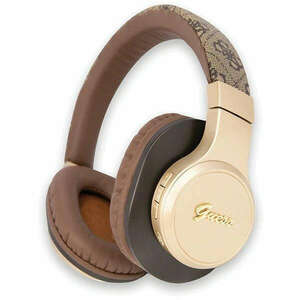 Guess Bluetooth on-ear headphones GUBH604GEMW brown/brown 4G Script kép