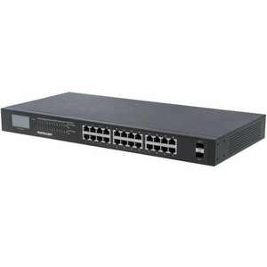 Intellinet 561242 Unmanaged Gigabit Ethernet (10/100/1000) PoE 1U Fekete switch kép