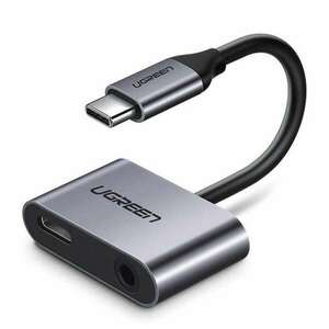 USB-C-USB-C adapter és UGREEN 3, 5 mm-es jack csatlakozó, szürke (50596) kép