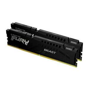 64GB 5200MHz DDR5 RAM Kingston Fury Beast Black CL40 (2x32GB) (KF552C40BBK2-64) kép