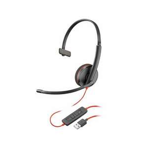 HP Poly Blackwire 3210 (USB Type-A) Vezetékes Mono Headset - Fekete/Piros (BULK) kép