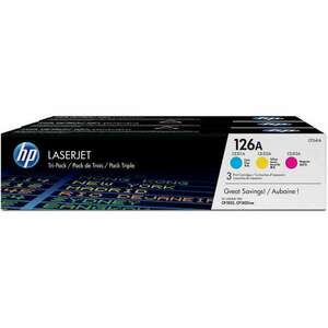 HP 126A 3er Pack Farbe dreifarbig LaserJet Tonerpatrone (CF341A) kép