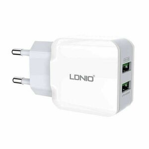 Wall charger LDNIO A2202, 2x USB, 12W (white) kép