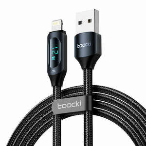 Toocki töltőkábel USB A-L, 1m, 12W (fekete) kép