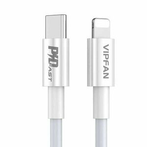 USB-C do Lightning Vipfan P01 kábel, 3A, PD, 1m (fehér) kép