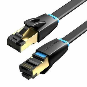 Ethernet RJ45 lapos hálózati kábelszellőző IKCBG, Cat.8, U/FTP, 1, 5 m, fekete (IKCBG) kép