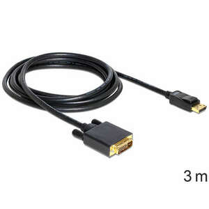 DeLock Cable Displayport 1.3 male > DVI -(24+1) male passive 3m Black 82592 kép