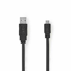 USB kábel | USB 2.0 | USB-A Dugasz | USB Micro-B Dugasz | 480 Mbps | Nikkelezett | 1.00 m | Lapos | PVC | Fekete | Műanyag Zacskó kép