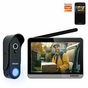 EVOLVEO DoorPhone W7, WiFi -s vezetékes otthoni videótelefon szett monitorral ezüst-fekete kép