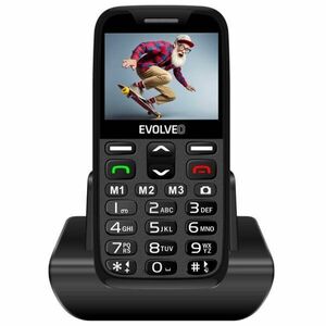 Evolveo EasyPhone XR, mobiltelefon időseknek, töltőállvánnyal, fekete kép