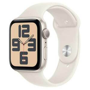 Apple Watch SE 2024 GPS 40mm Starlight Aluminium Case with Starlight Sport Band - M/L kép