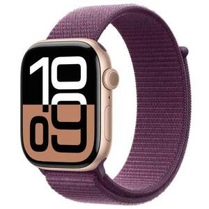 Apple Watch Series 10 GPS + Cellular 42mm Rose Gold Aluminium Case with Plum Sport Loop kép