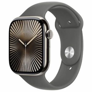 Apple Watch Series 10 GPS + Cellular 46mm Természetes titán szürke sportszíjjal - S/M kép