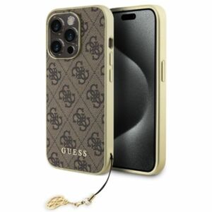 Guess 4G Charms hátlapi tok iPhone 15 Pro számára, barna kép