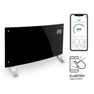 Klarstein Bornholm Curved Smart, konvektor, 2000 W, vezérlés applikáción keresztül, fekete kép