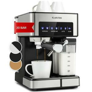 Klarstein Arabica Comfort, eszpresszógép, 1350 W, 20 bar, 1, 8 l, érintőképernyő kép