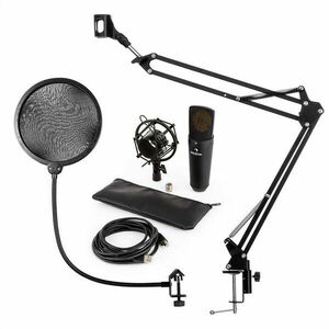 Auna MIC-920B USB mikrofon szett, V4 kondenzátoros mikrofon, pop filter, mikrofon kar kép