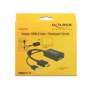 DeLock Adapter HDMI-A male > Displayport 1.2 female Black 62667 kép