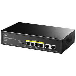 Cudy FS1006P Fast Ethernet (10/100) PoE Fekete switch kép