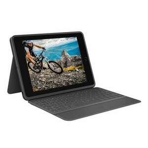 Logitech Rugged Folio Apple iPad 7. és 8. generációs Billentyűzetes tok - Grafitszürke (Német) kép