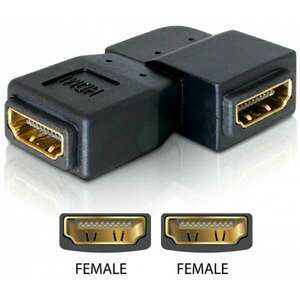 Delock Adapter HDMI female &gt; HDMI female 90 left (65078) kép