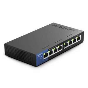 Linksys LGS108 Beállítást nem igénylő (unmanaged) L2 Gigabit Ethernet (10/100/1000) Fekete, Kék kép