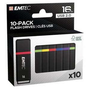 Emtec K100 USB flash meghajtó 16 GB USB A típus 2.0 Fekete, Többszínű kép