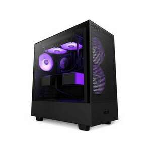 NZXT H5 Flow 2023 RGB All Black Edition Fekete (Táp nélküli) ablakos ATX ház kép