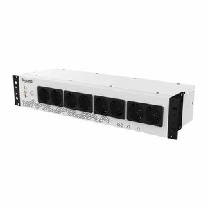 Legrand szünetmentes elosztósor - (PDU), 19", 2U, 800 VA 480 W BE: C14 aljzat + C13-SCH kábel KI: 8xSchuko USB komm. kép