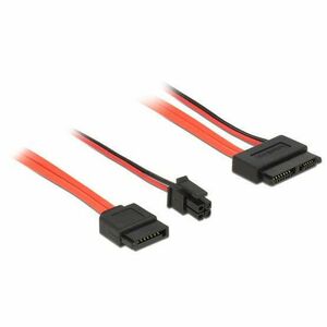 DeLock SATA 6 Gb/s 7 pin receptacle + Micro Fit 3.0 4 pin power plug > Slim SATA 13 pin receptacle 30cm Cable kép