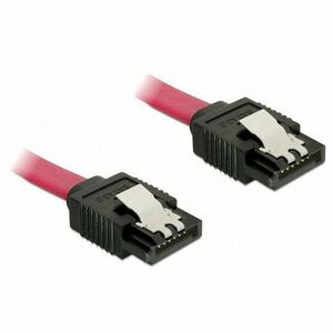 DeLock Cable SATA 6 Gb/s male straight > SATA male straight 20cm Red Metal kép