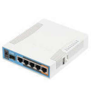 MIKROTIK Wireless Router RouterBOARD DualBand, 5x1000Mbps + 1x1000Mbps SFP, Asztali - RB962UIGS-5HACT2HNT kép