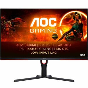 Mon AOC 31.5" U32G3X/BK 4K UHD G-Sync - IPS LED - 144Hz | 3 év garancia | kép