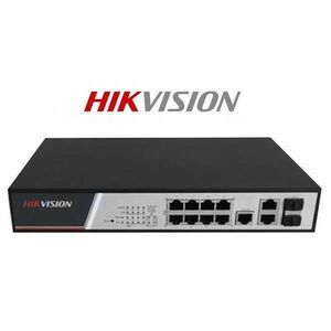 Hikvision Switch PoE - DS-3E2310P (8 port 100Mbps, 125W, 2 port 1000Mbps combo, menedzselhető) kép