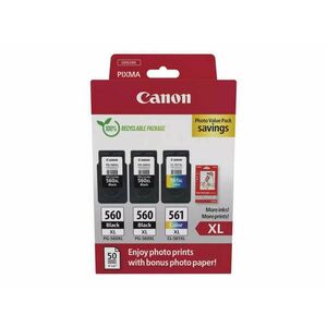 Canon 2xPG-560 XL + CL-561 XL Multipack tintapatron + Photo Paper Value Pack kép