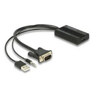 Delock HDMI VGA adapter audió funkcióval 25 cm kép