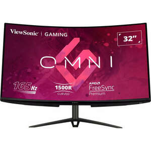 ViewSonic Monitor 31, 5" - VX3218-PC-mhdj (VA, 16: 9, 1920x1080, 165Hz, 1ms, 300cd/m2, 2xHDMI, DP, VESA, SPK, ívelt, m.ál) kép