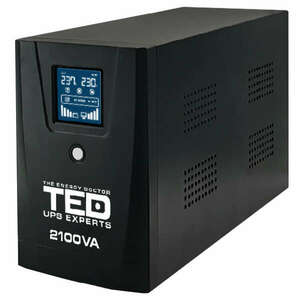 UPS 2100VA / 1200W LCD kijelző Line Interaktív stabilizátorral 2 schuko kimenet 2x9Ah TED UPS Expert TED001603 kép