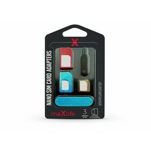 Maxlife Nano és Micro SIM-kártya adapter (3 in 1) kiszedő szerszámmal kép