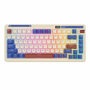 Mechanikus ANGOL kiosztású billentyűzet Royal Kludge KZZI K75 pro RGB, Moment Switch, retro kék (KZZI K75pro moment) kép