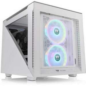 Thermaltake Divider 200 TG Snow táp nélküli ablakos mATX számítógépház fehér kép