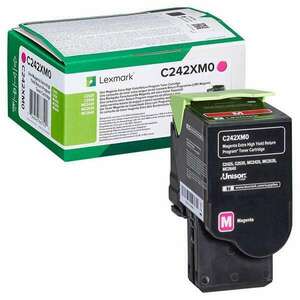 Lexmark C242XM0 extranagy kapacitású festékkazetta magenta (C242XM0) kép