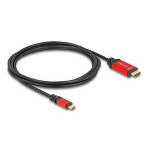 Delock USB Type-C - HDMI kábel (DP Alt Mode) 8K 60 Hz-hez HDR funkcióval 2 m piros kép