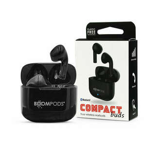 Boompods TWS Bluetooth sztereó headset v5.0 + töltőtok - Boompods Compact Buds TWS with Charging Case - fekete kép