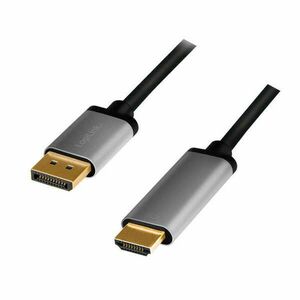 Logilink DisplayPort kábel, DP/M-HDMI A/M, 4K/60 Hz, alu, 2 m kép