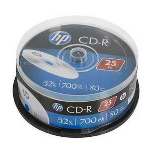 HP CD-R lemez, 700MB, 52x, 25 db, hengeren, HP kép