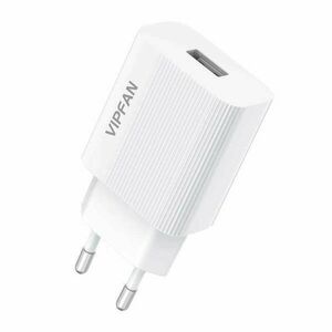 Vipfan E01 hálózati töltő, 1x USB, 2, 4A + Lightning kábel (fehér) kép