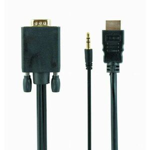 Gembird A-HDMI-VGA-03-10 HDMI to VGA and audio adapter cable single port 3m Black kép