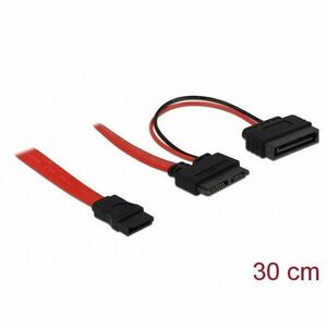 DeLock Cable Slim SATA female > SATA 7 pin + SATA 15 pin 5 V 30cm kép