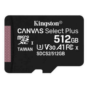 Kingston 512GB SD micro Canvas Select Plus (SDXC Class 10 A1) (SDCS2/512GBSP) memória kártya kép